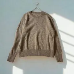 無印良品 ウール100％ クルーネックニット M ブラウンベージュ