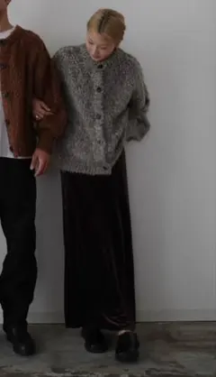 新品未使用・しまむら hideka ベロアナロースカート