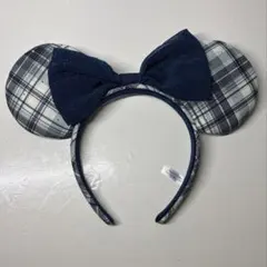 東京ディズニーリゾート ランド カチューシャ 青 チェック柄