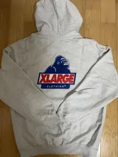 XLARGE グレー フード付きパーカー S