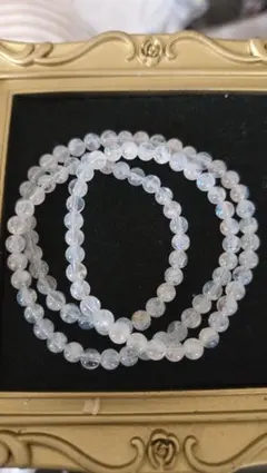 天然石 レインボームーンストーン マダガスカル 3連 ブレス ネックレス