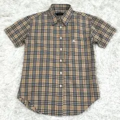 バーバリーロンドン ノバチェック半袖シャツブラウス Sサイズ ホースロゴ刺繍