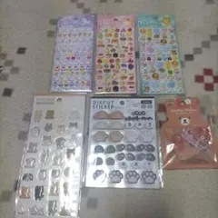 シール　まとめ売り　ぷっちりシール　ぷくぷくアニマルシールなど6枚セット
