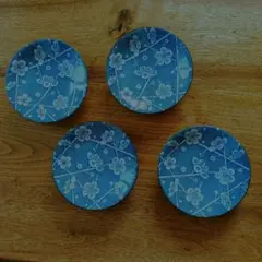 小皿　藍色　４枚