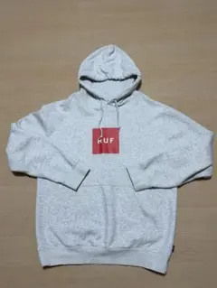 HUF ボックスロゴ パーカー グレー Lサイズ