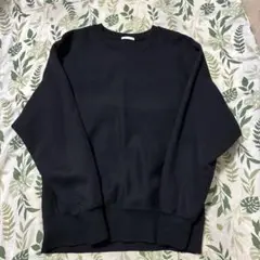 GU(ジーユー)☆ヘビーウェイトスウェットプルオーバー ブラック　S