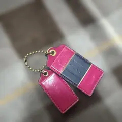 y*須様 COACH レザー キーホルダー ピンク・ネイビー