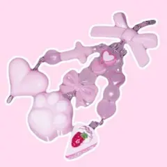 ケーキ肉球キーホルダー チャーム 平成女児 量産型 姫系 ピンク