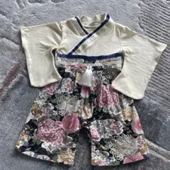 着物風ベビー服 花柄 95cmまで