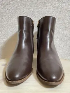 レディース　ショートブーツ　ダークブラウン　Lサイズ　ヒール3.8cm