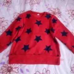 赤 星柄 トレーナー サイズ95