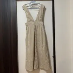 ハニーズ　コーデュロイ　Vネックジャンスカ　ベージュ