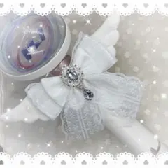 キンブレリボン ペンライトリボン 白 羽付き ホワイト Sドロップ