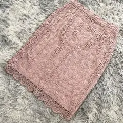【L】UNIQLO ♡ ピンク 花柄レース タイトスカート ユニクロ 美品