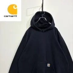 超人気❗️カーハート　ワンポイントロゴパーカー　XL90s刺繍古着希少レア長袖プル