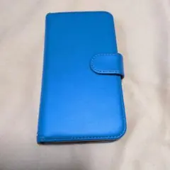 手帳型スマホケース ブルー カード収納付き