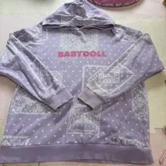 BABYDOLL パーカー ペイズリー柄 보라색