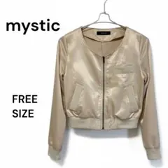 【美品】mysticサテン素材ショート丈ブルゾンレディース フリーサイズのサムネイル