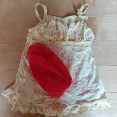 花柄 水着 100cm + 帽子も
