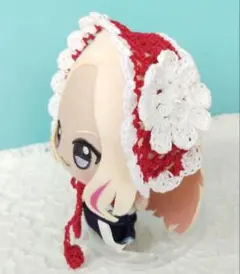 10㎝ ちびぐるみ にしぱぺ ぬい服 苺ボンネットお花ビーズ付き 赤 21