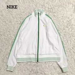 極美品/レディース NIKE 刺繍ロゴ ホワイト グリーン トラックジャケットL