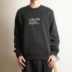 Calvin Klein ボックスロゴスウェット 長袖 ブラック /HZ19