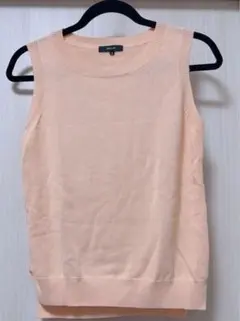 COMME CA ISM ノースリーブ ニット パステルオレンジ