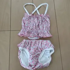 ピンク花柄 セパレート水着 80cm