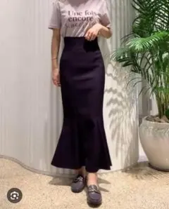 SNIDEL パープル ハイウエストフレアマーメイドスカート サイズ0