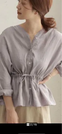 美品】アーバンリサーチドアーズ✴︎リネンウエストギャザーブラウス 