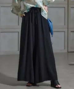 [3L] 大きいサイズ ワイドフレアパンツ（ゆったりヒップ）miclat