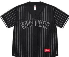Supreme シュプリーム　ストライプ ベースボールシャツ ブラックのサムネイル