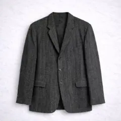 極美品 ミツミネ ハリスツイード テーラードジャケット ヘリンボーン グレー M 極美品 ミツミネ ハリスツイード テーラードジャケット ヘリンボーン