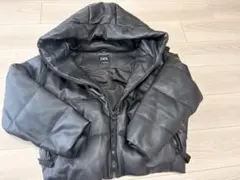 ZARA フェイクレザー パフジャケット ブラックのサムネイル