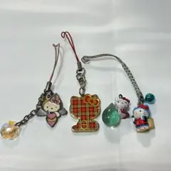 公*o様 【ジャンク品】ハローキティ ストラップ4点セット（一つは紐なし）