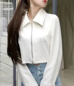 ROYAL PARTY ファンシーツイードZIPジャケット