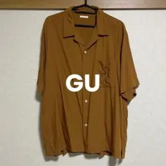 美品☆GU オープンカラーレーヨンシャツ ★レーヨン100%のサムネイル