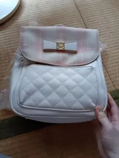 ホワイトリボンリュックサック