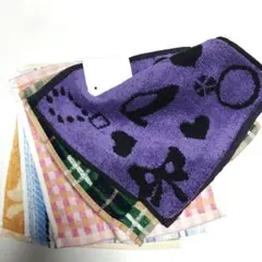 【新品未使用】正方形miniタオルハンカチ５枚セット。