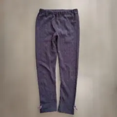 エニィファム　グレー ケーブル編み レギンス リボン付き　 130