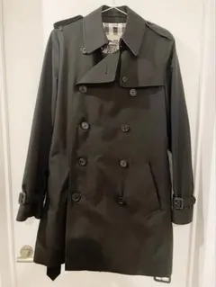 最高級 英国製 バーバリー トレンチコート 黒 ノバチェック M ベルト付き