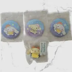 くら寿司　ビッくらポン　シナモロールコラボ　缶バッチ、キーホルダーホルダーセット