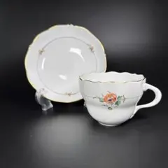美品 マイセン 金彩 レリーフ 散らし小花 カップ＆ソーサー1客、1級品