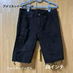 AMERICAN EAGLE ブラックダメージショートパンツ　28インチのサムネイル