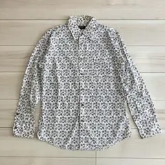 【美品】BURBERRY BLACK LABEL　花柄×ロゴモチーフ　シャツ