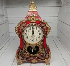 送料込み☆アンティーク【置時計/アトム回転振り子】レッド 送料込み☆アンティーク【置時計/アトム回転振り子】レッド 送料込み