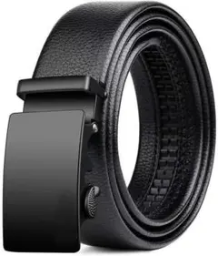 メンズ 紳士用ベルト ビジネス 革 穴なし オートロック式 調整可能 125cm