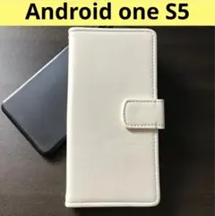 【本日発送！】Android One S5 手帳型スマホケース ホワイト 白
