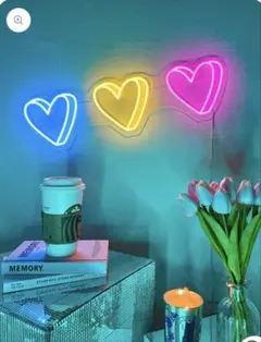 ハート型ネオンライト Come in, We're OPEN ネオン管風LED