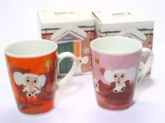 チェブラーシカ マグカップ ドトール ピンク オレンジ 2個セット 未使用のサムネイル